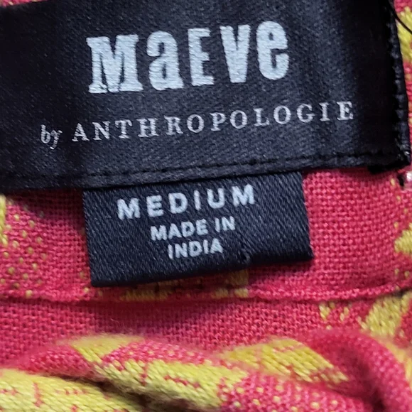 Anthropologie Maeve Pink and Yellow Dominique Embroidered Tunic Dress - Size M - Picture 7 of 10